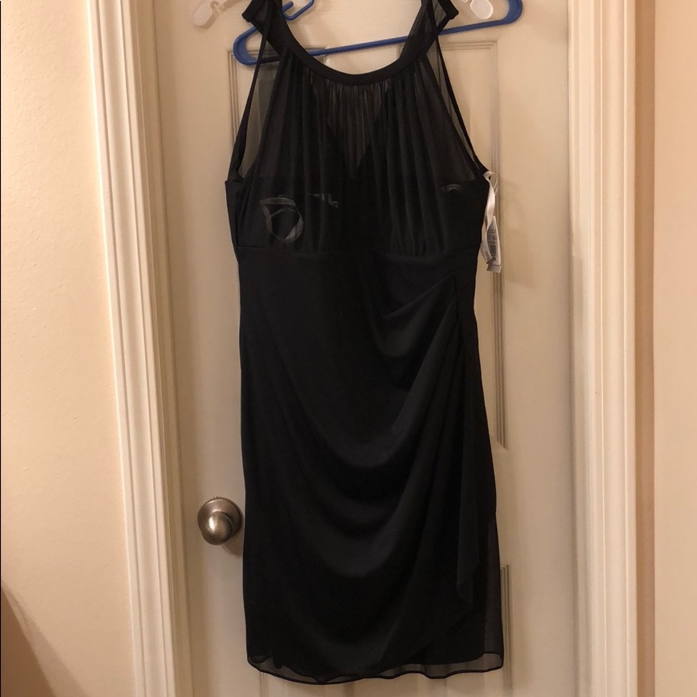 Sleeveless black bridesmaid dress